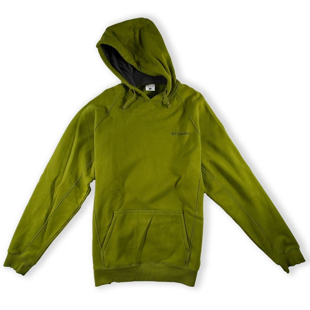 Columbia Hoodie Men's Large Fleece Jacket Green Fleece Jacket Front Pocket